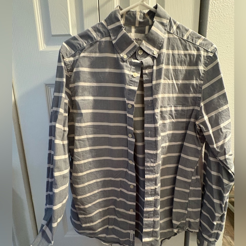 [3 for $20] Goodfellow & Co Men's Striped Button-Down Shirt in Gray and White